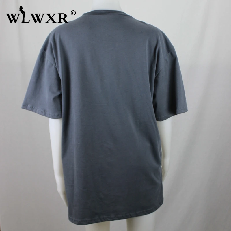 WLWXR уличная футболка с буквенным принтом большого размера женская лето 2019 Harajuku