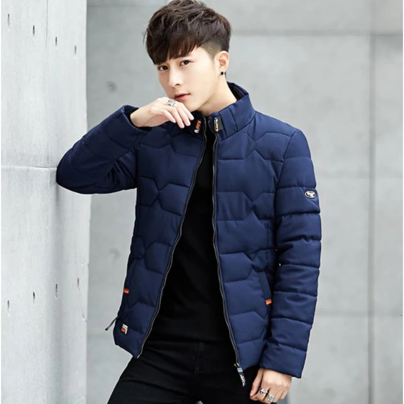 Куртка мужская зимняя на молнии с воротником стойкой|Мужские парки| |