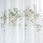 Тюлевые оконные шторы с цветочной вышивкой для спальни, Корейская прозрачная вуаль для гостиной, украшения кухни, шторы, занавески