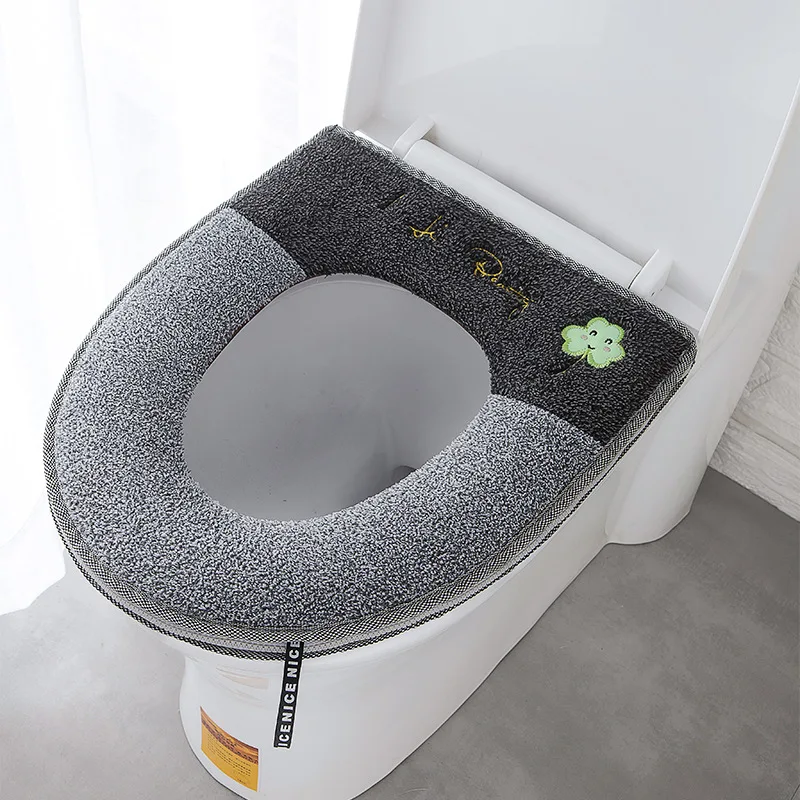 Светящийся теплый мягкий чехол для унитаза моющаяся крышка ручка на молнии