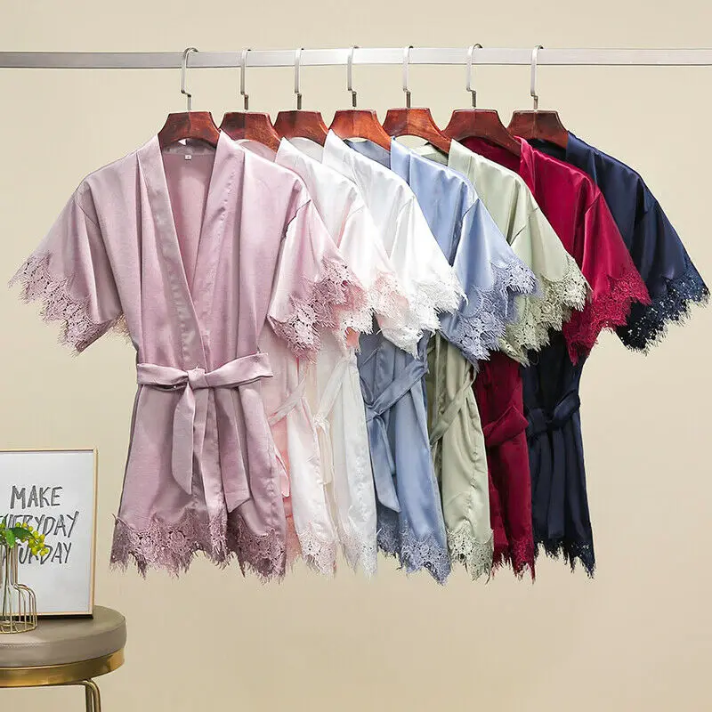 Owiter 2020 Kids Matt Satin Lace Robe Wedding Flower Girl Robes Bride Flower Kid Bridesmaid Robes Child Robe Sleepwear Bathrobe
