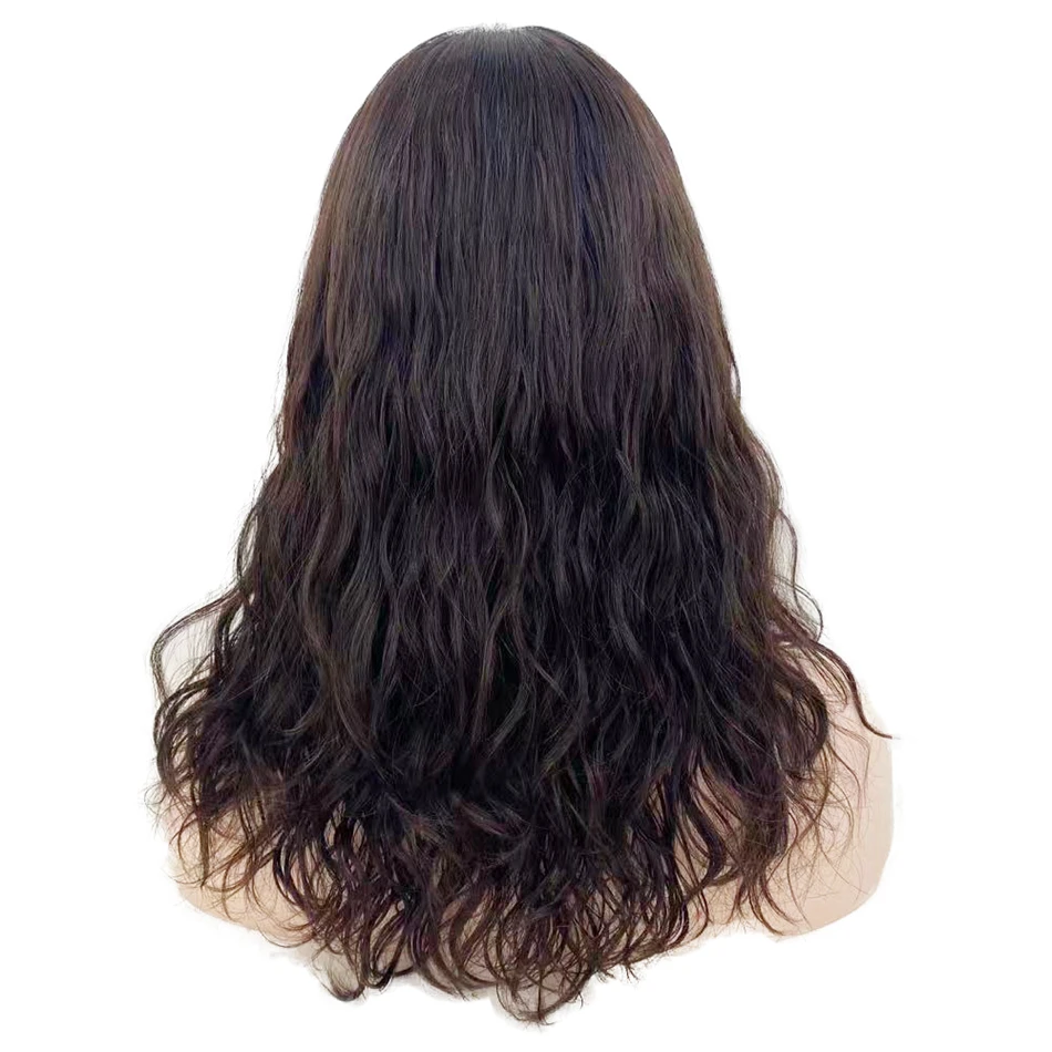 Темно-коричневый длинный волнистый