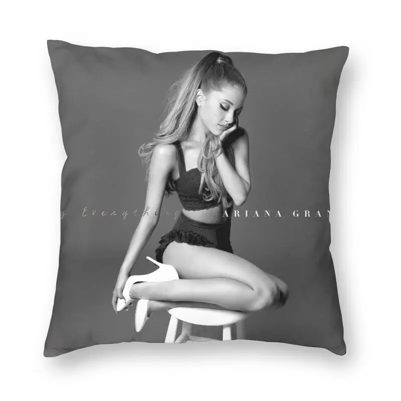 

Ariana Grande Square Pillowcover Home Decor Singer Songwriter Cushions Throw Pillow for Car Double-sided Printing
