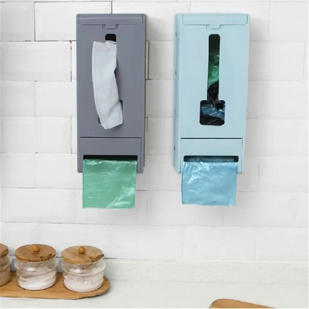 Настенный мешок для мусора коробка хранения кухня съемный пластиковый Мода