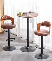 light luxury retro european style bar chair rotating and lifting high stools at the front desk comfortable sitting