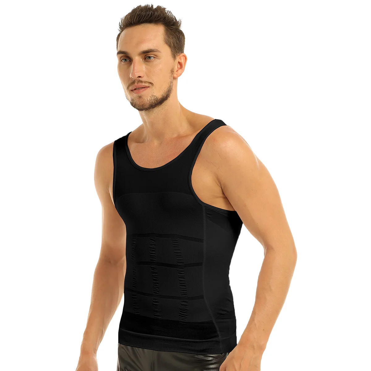 Mens Lingerie Compression Vest Top Abdomen Muscle Gymnastics Leotard Tank Shapewear Slimming Body Shaper Gym Male Shirt | Тематическая