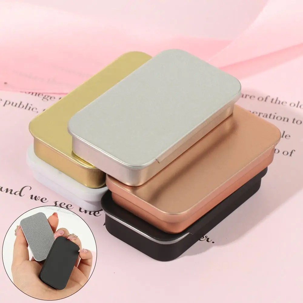 

Mini Slide Rectangular Empty Tins Storage Box Iron Box Pill Cases Wedding Jewelry Home Organizer Cosmetic Container