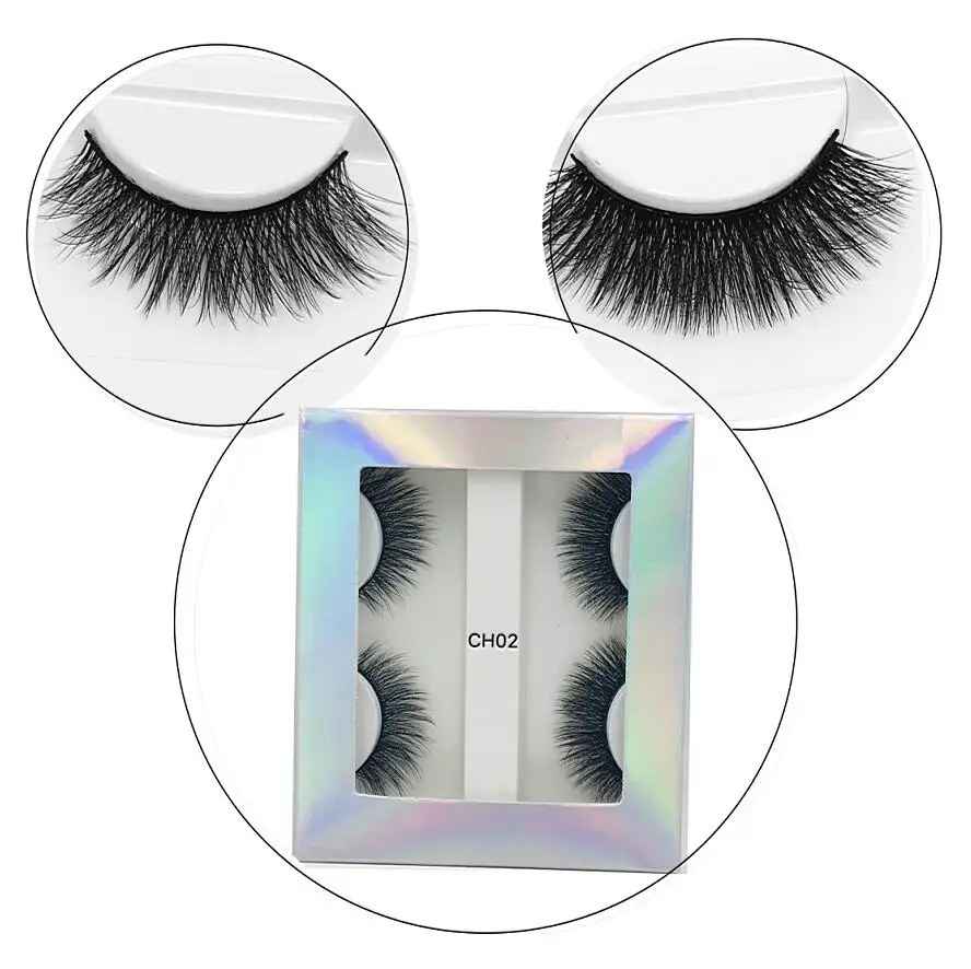 2pair CH02 18 пар Мультипак 3D Мягкие норковые Накладные ресницы ручной работы пушистые длинные ресницы натуральные инструменты для макияжа глаз Искусственные ресницы - Цвет: 2pair CH02
