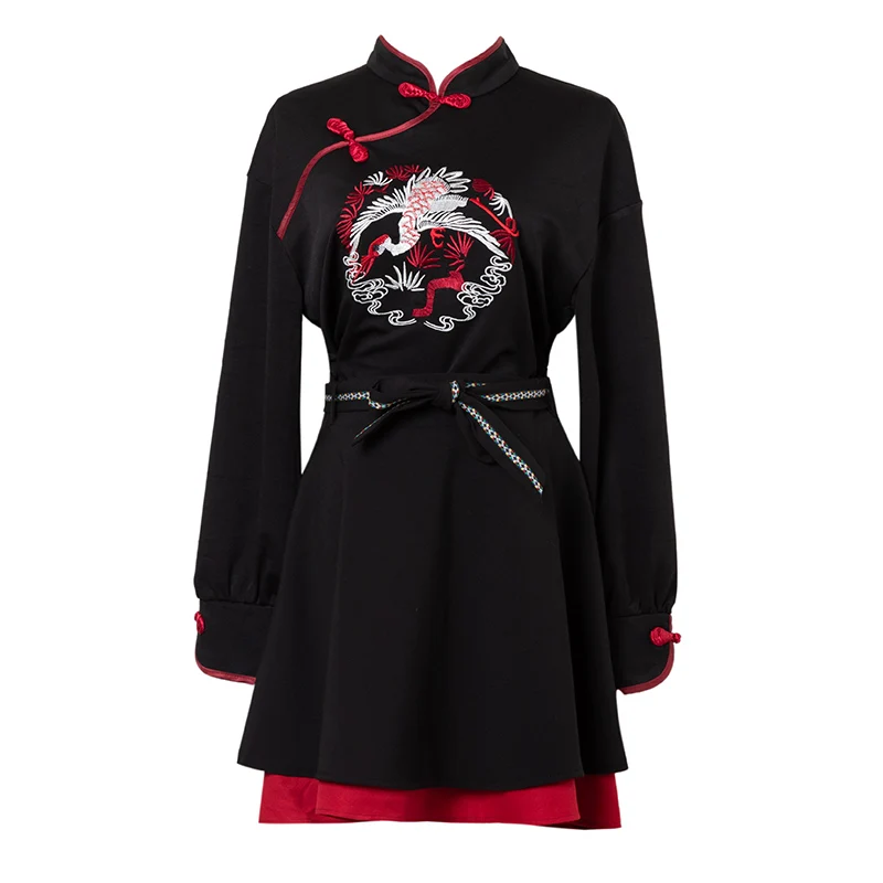 

Original hanfu cheongsam embroidered film modified dress suit young sexy Chinese wind restoring ancient ways