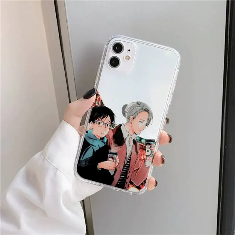 

yuri on ice anime cute Phone Case Transparent for iPhone 11 12 mini pro XS MAX 8 7 6 6S Plus X 5S SE 2020 XR