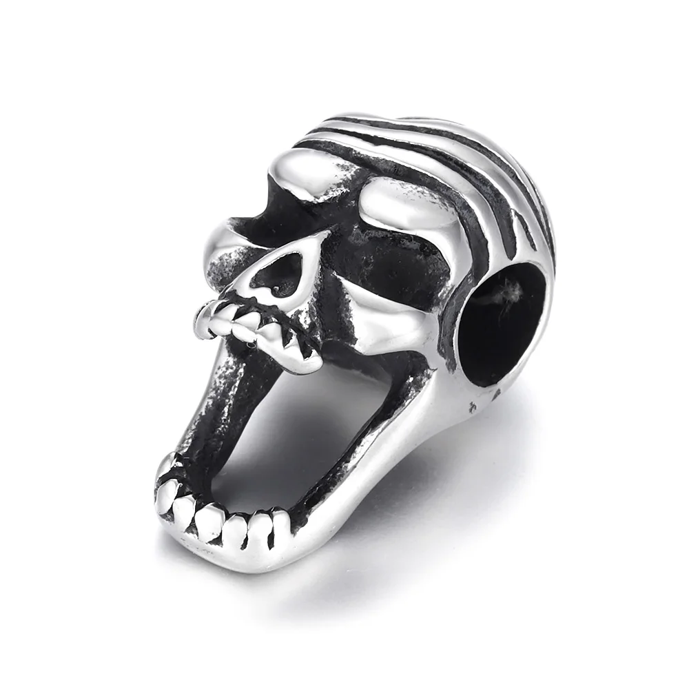 

Stainless Steel Skull Bead Polished 6mm Large Hole Beads Metal Charm Accessories for DIY Bracelet Jewelry Making
