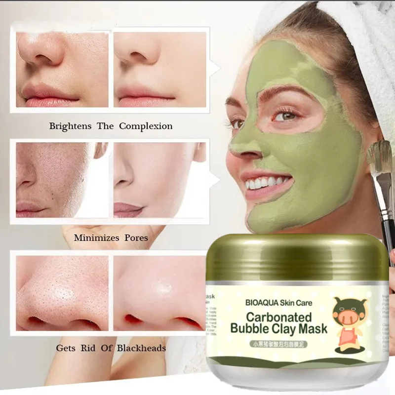 

Foaming Mud Mask Whitening Moisturizing Deep Cleansing Blackheads Oil Control Men and Women Facial Skin Care Lotion Masks