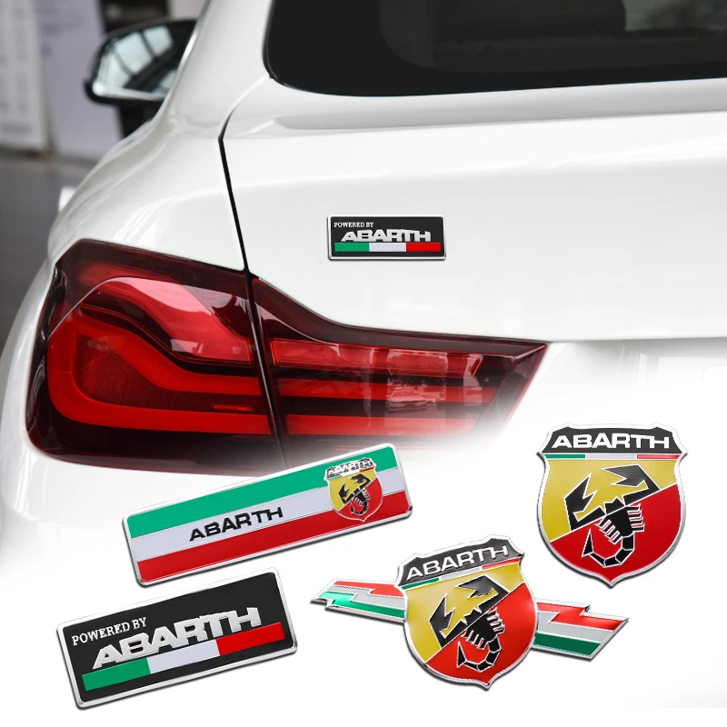 

1pcs Aluminum Abarth Emblem Car Stickers Body Decoration Badge Decals For Fiat 124 500 Punto Stilo Ducato Palio Bravo Pondo Tipo