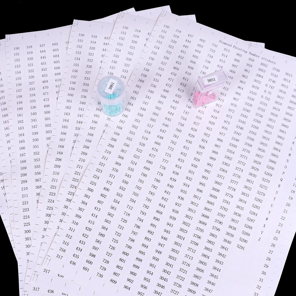 

New 546 grids 5d Diamond Painting Tools Number label stickers for Diamond embroidery Storage Box Accessories Tools A4 size