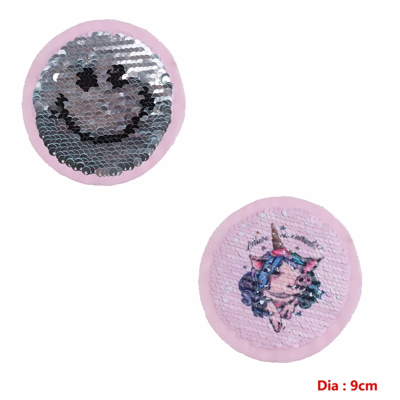 Pulaqi Cartoon Dog Pig Sequin Patch Reversible Embroidered Glitter Patches For Clothes Stripe Stickers Sew On Badge Decors | Дом и сад
