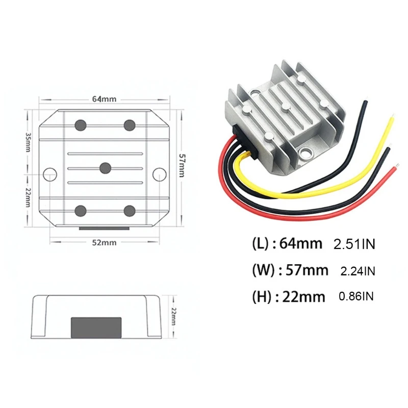 

2021 New Car 24 V to12 V 5 a DC Voltage Regulator Automobile Refitting Power Module