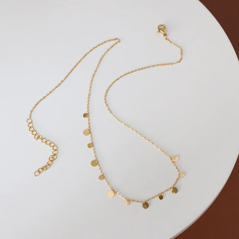 

DAVINI Gold Chain Geometric Pendant Choker Necklace Statement Titanium Steel Tassel Necklaces For Women Trendy Jewelry MG472