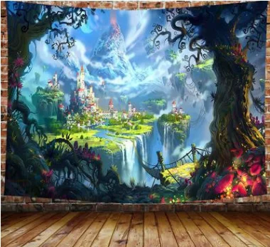 

Новый Psychedelic фоновый гобелен, новинка, Модный Цветной фон, ткань, ТВ, гостиная, настенный гобелен