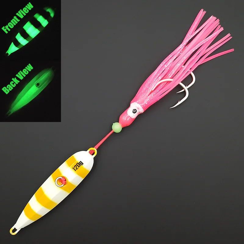 Светящаяся металлическая медленная морская приманка Lunker смоку 120 г 150 200 в виде