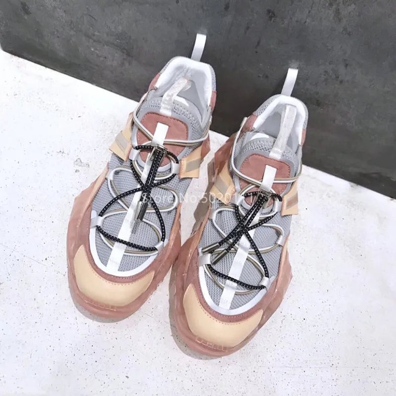 Новинка модные кроссовки для женщин разноцветные замшевые туфли на платформе с