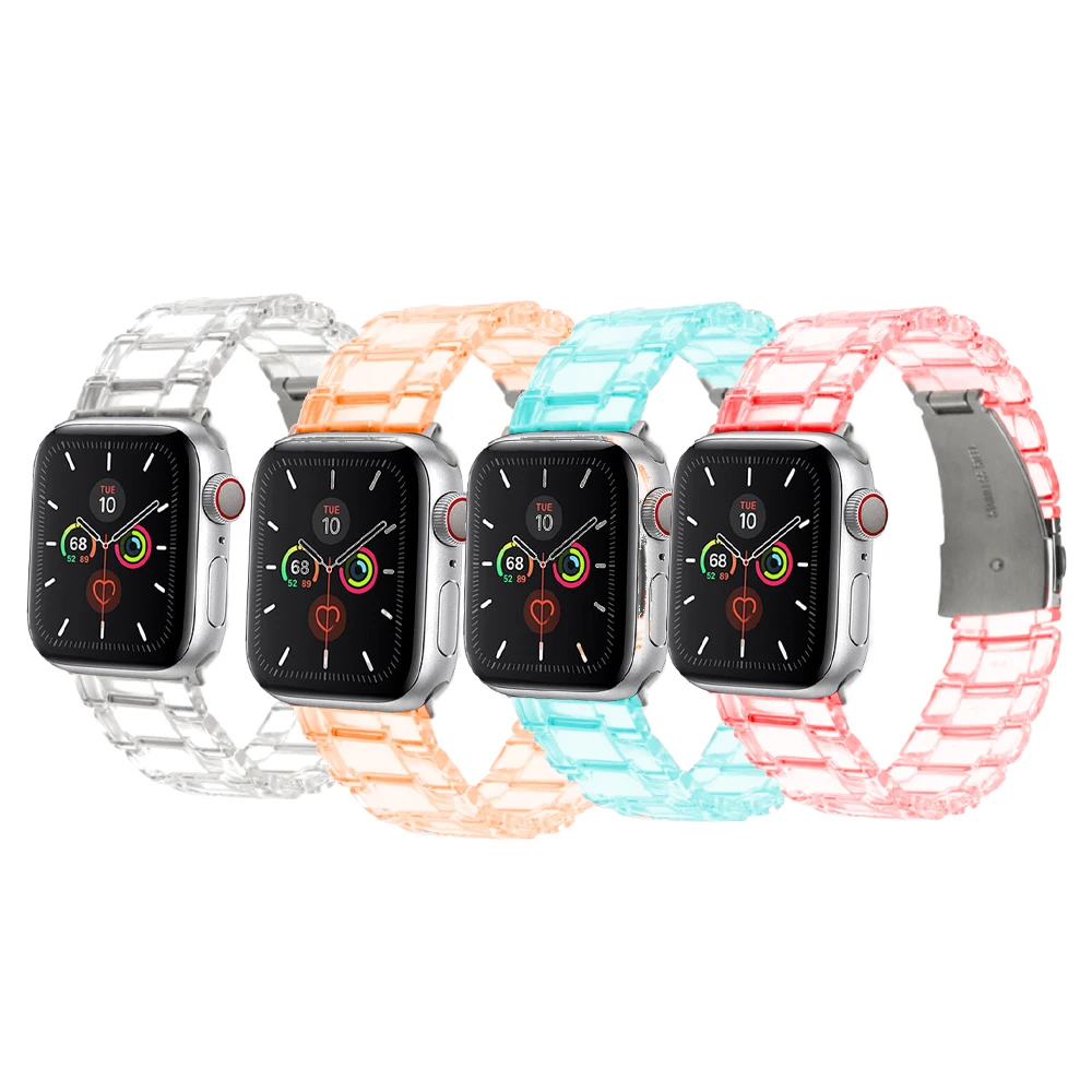 

Ремешок прозрачный для Apple Watch band 40 мм 44 мм, резиновый браслет для iWatch band 38 мм 42 мм, Apple watch series 5 4 3 38 42 44 мм