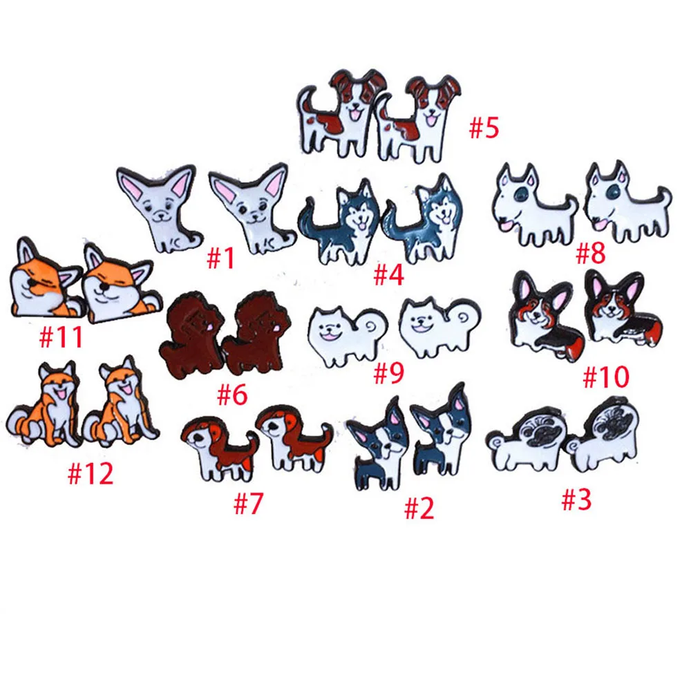 

Lovely Beagle Hound Bull Terrier Dog Stud Earring for Women Girls Fashion Cartoon Animal Earrings Jewelry 1 Pair