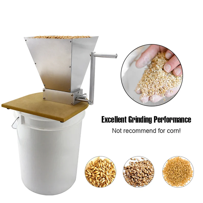

Malt Mill Home Brewing Crusher for Malt with Hopper SS 304 2 Roller Grain Barley Grinder Manual Wheat Mills Free Shipping