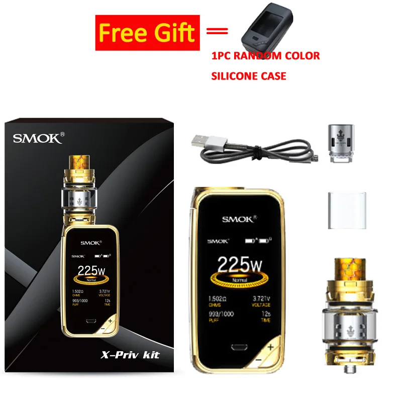 Prism Gold SMOK X-priv комплект с 8 мл TFV12 Prince Tank Vaporizer 225 Вт X priv Mod электронная сигарета SMOK VAPE Kit VS G-priv 2 - Цвет: Prism Gold