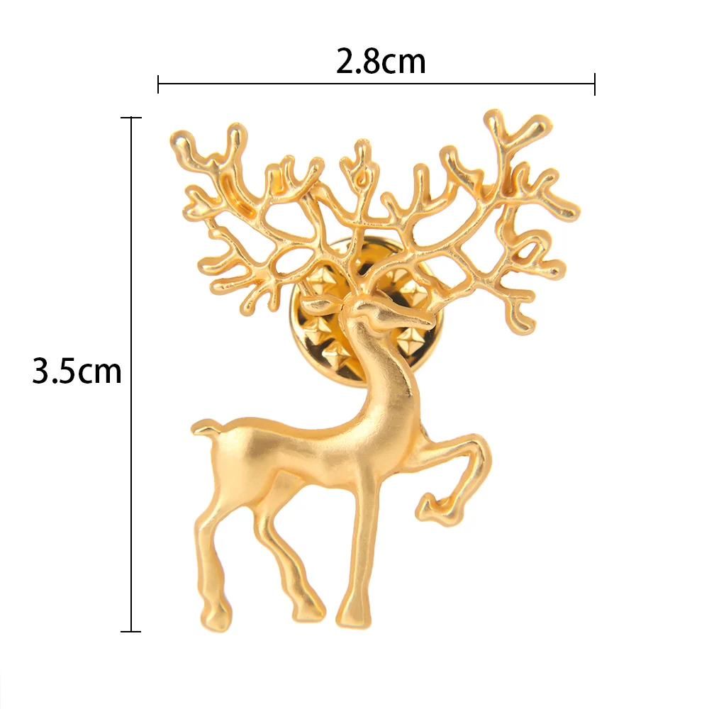 Изысканная брошь в виде оленя металлическая животного булавка на лацкан