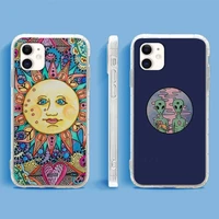 indie hippie art phone case for iphone 12 11 xsmax xr 8 7 6 pro 5s plus mini se soft transparent cover fundas coque