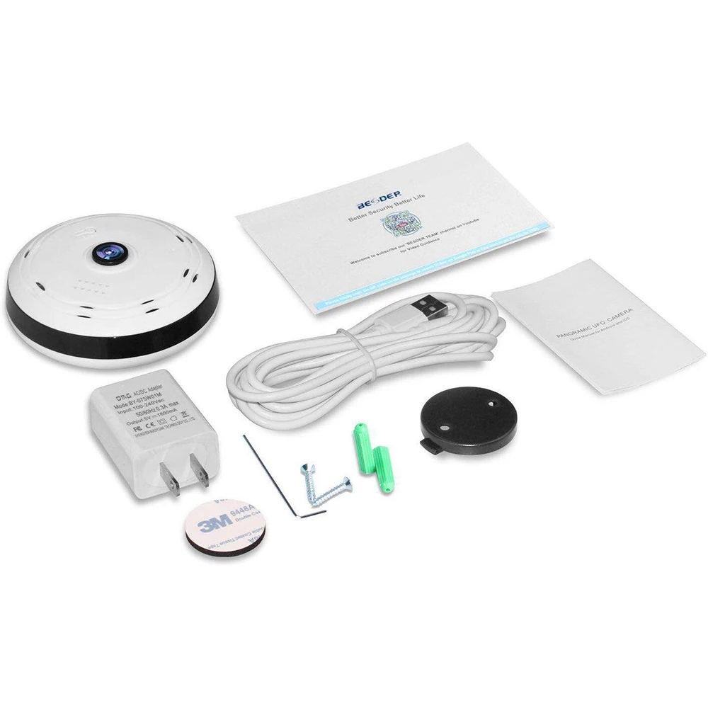 960P HD 360 Camera Fisheye Panoramic IP Wireless CCTV 1.3MP Surveillance Night Vision Home Security WiFi | Безопасность и защита