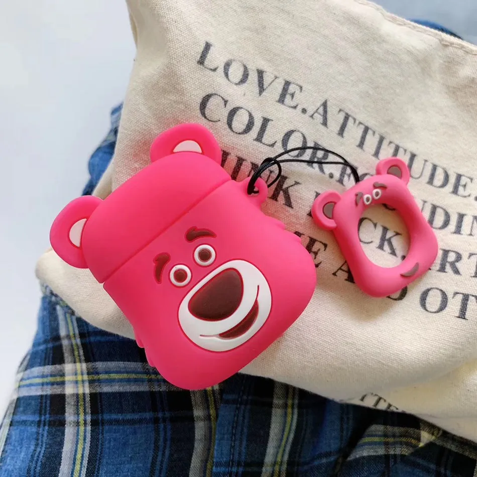 B Rose Для AirPods чехол 3D милый мультяшный медведь чехол для наушников для Airpods 2/i10/i11TWS ins стильный защитный чехол с кольцом на палец - Цвет: B Rose