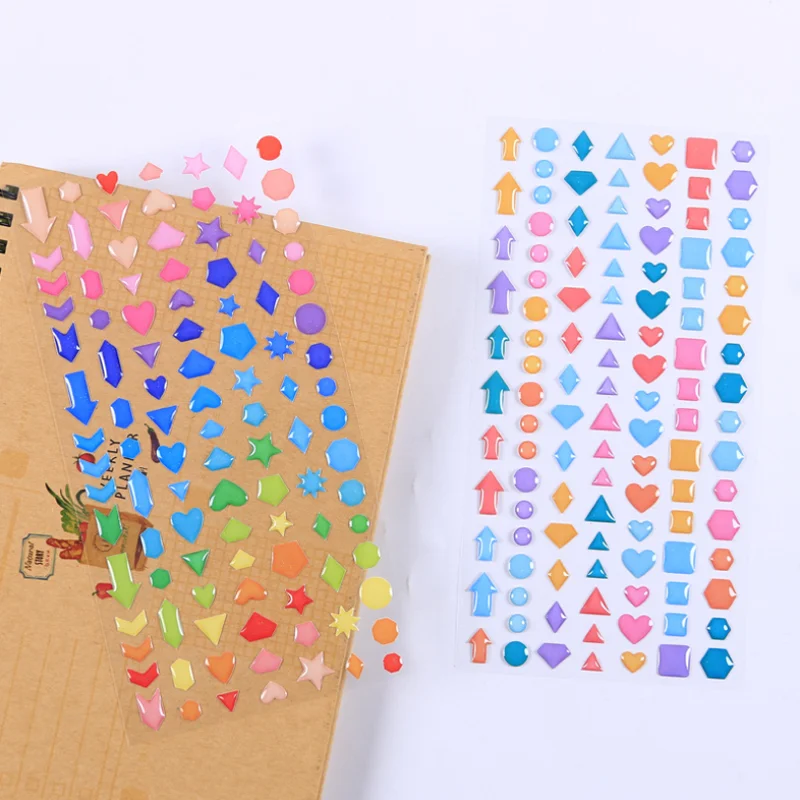Цветные эпоксидные хрустальные наклейки с любовными звездами Мультяшные модные
