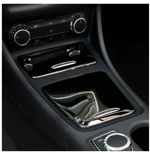 

Black Center Console Storage Box Panel Decoration Cover Trim For Mercedes Benz GLA X156 CLA C117 200 220 260 A180 2014-2018