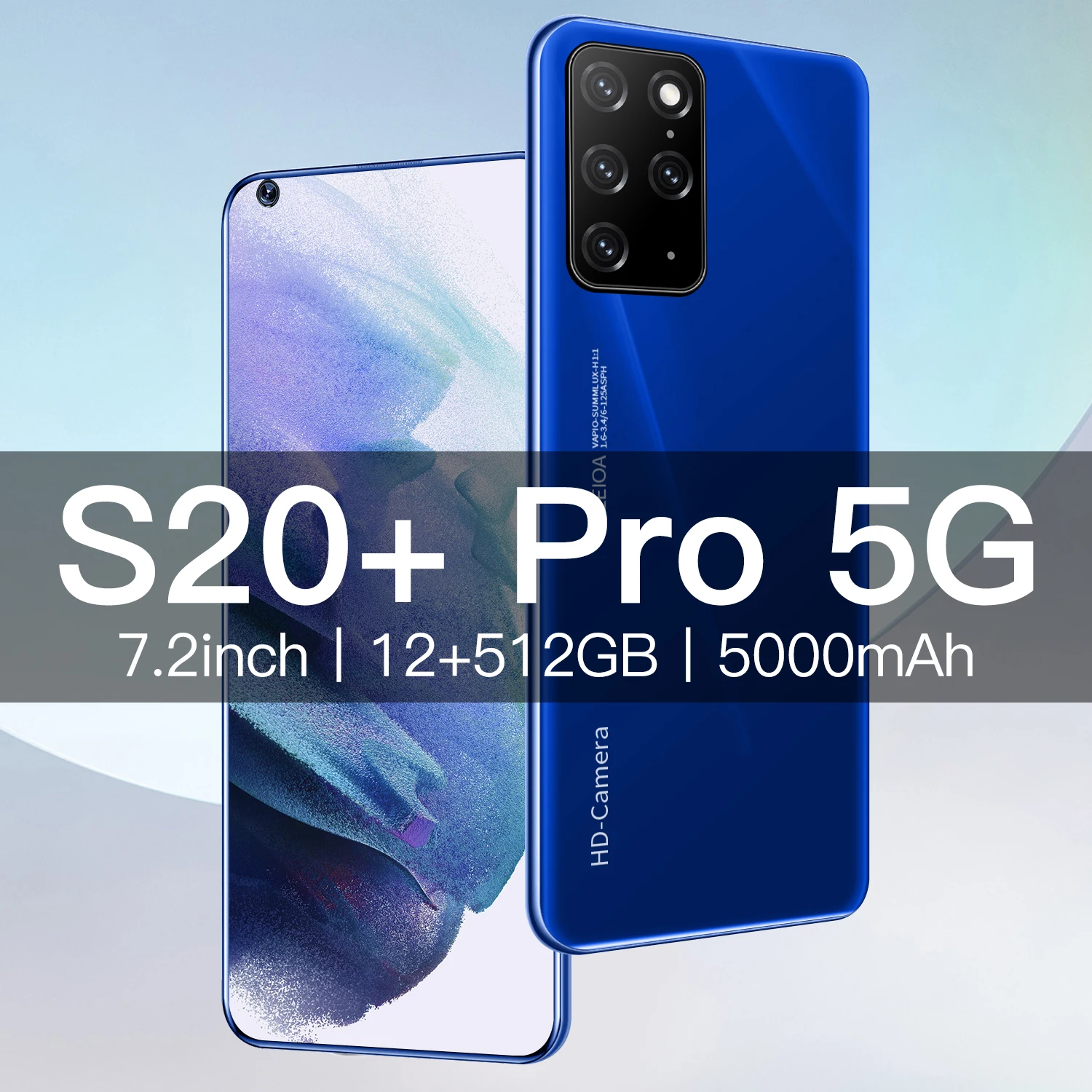 

Smartphone Hot S20+ Pro 7.2 Inch 4G+5G Network HD Screen MTK6899 10core 5000mAh 12GB+512GB Global Version Mobile Phone