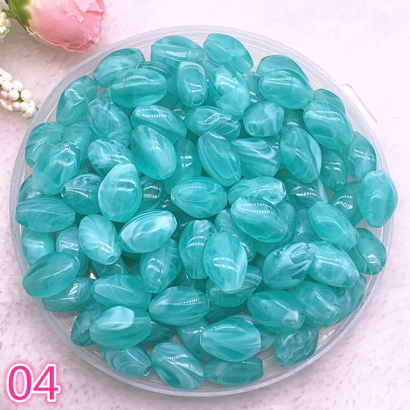 

New 30pcs 13x8x7mm Imitation Stone Beads Oval Shape Acrylic Beads for Jewelry Making DIY #04