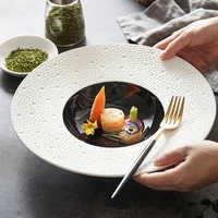 nordic creative tableware straw hat plate white western restaurant deep soup plate pasta salad plate artistic conception dish
