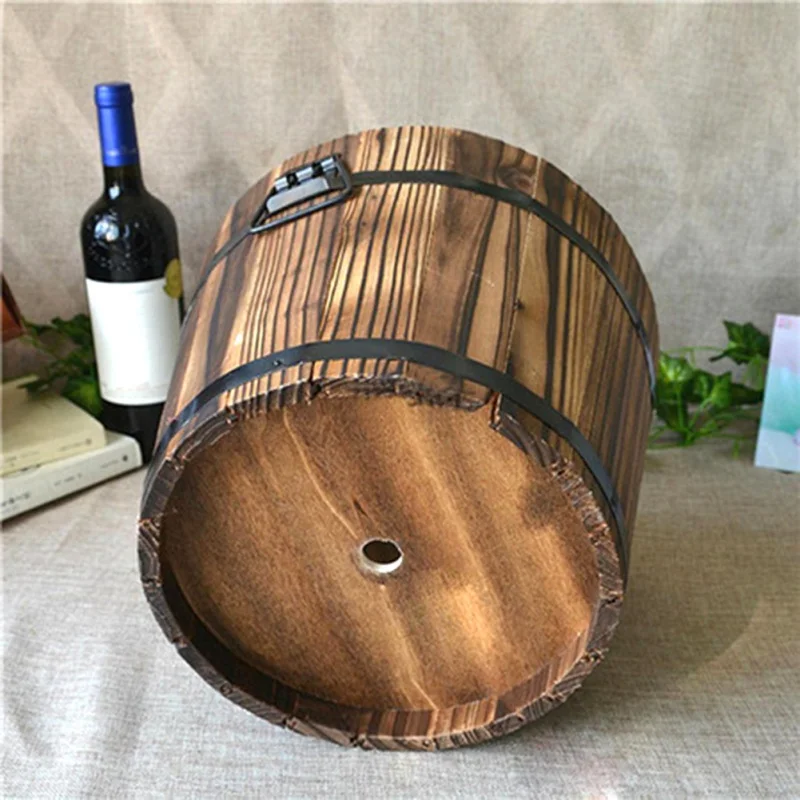 

Retro Plant Pots Wooden Barrel Rustic Succulent Corrugated Edge Planter Box Home Garden Bonsai Garden Decoration Dropship