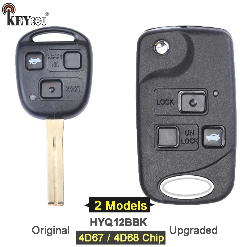

KEYECU 315MHz 4D67 / 4D68 Chip HYQ12BBK Upgraded / Original 3 Button Remote Key Fob for Lexus Lexus SC430 LX430 2001-2010