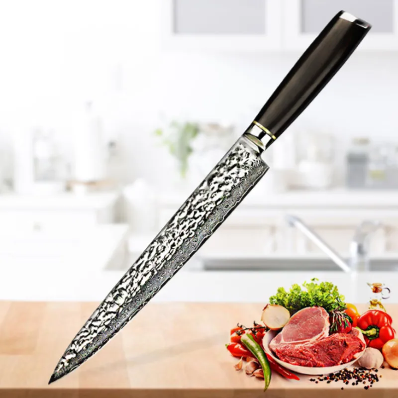 Высокое качество 10 &quotдюймовый нож повара 67 слоев VG10 дамасский кухонный из