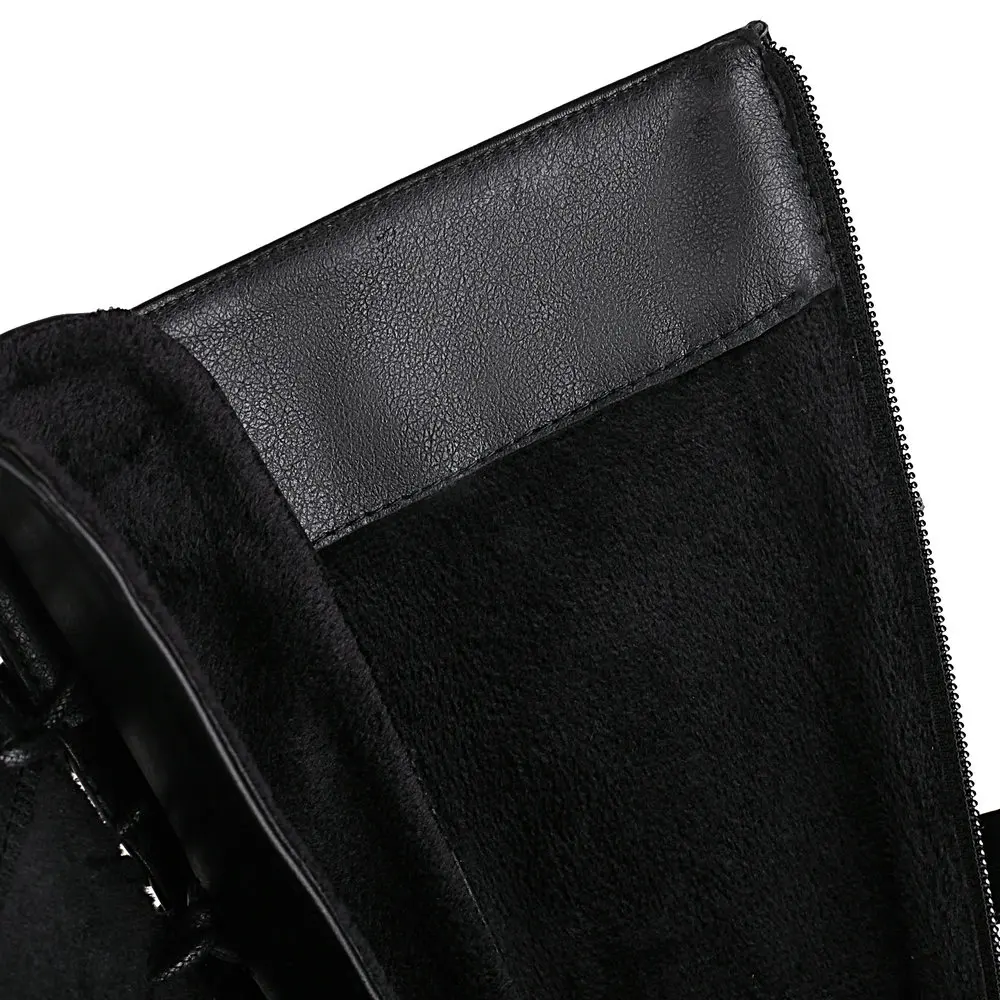 Women Leather Chunky Motorcycle Boots Punk Midi Calf 2021 Autumn Winter Gothic Black Size 35-44 Zip Bat Buckles Platform Shoes