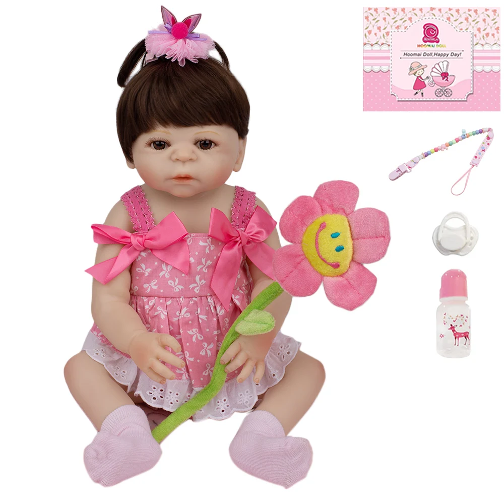 19 &quotГорячая продажа Bebe Reborn куклы новый стиль 48 см Мода Полный силиконовый корпус