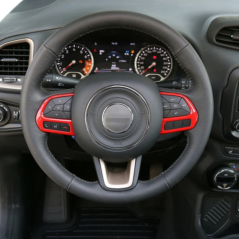 ABS красный переключатель руля Кнопка украшения Накладка для Jeep Compass 2017 2018 2019