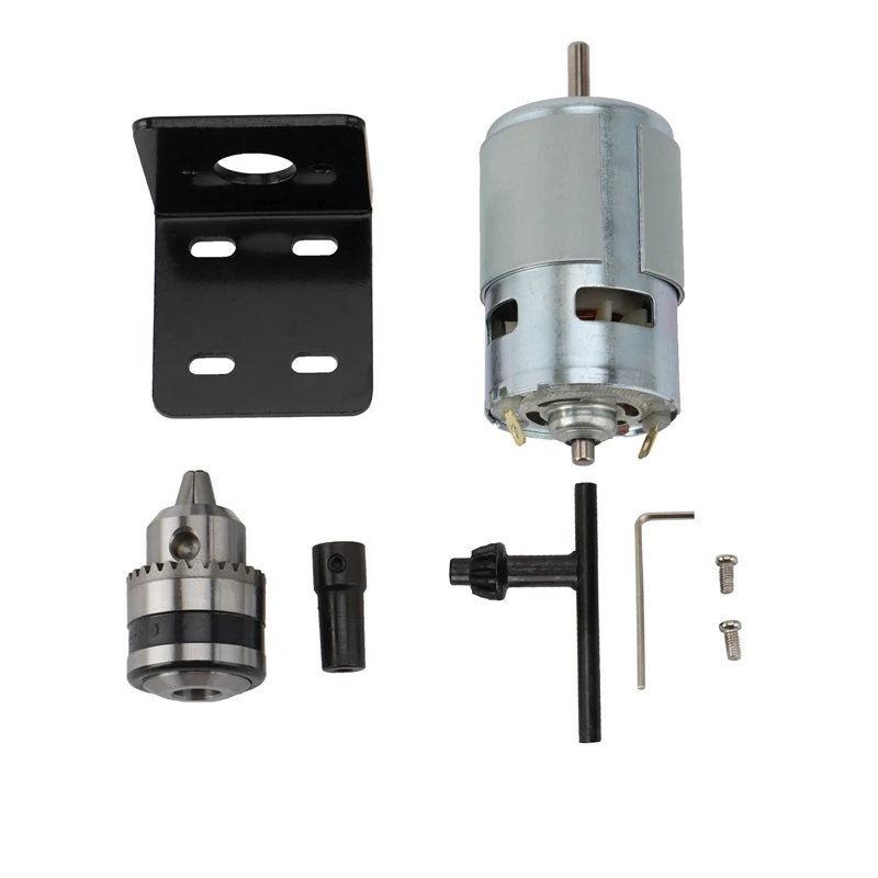 

775 Motor DC 12V Lathe Press 775 Motor With Miniature Hand Drill Chuck And Mounting Bracket