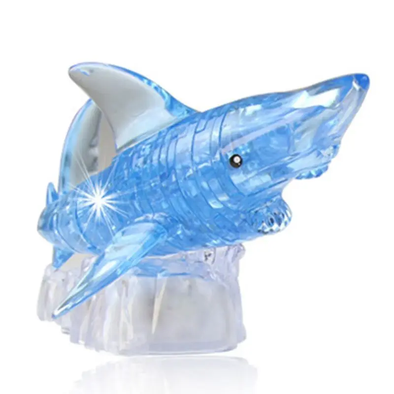 

3D Crystal Shark Puzzle Adult Children's Intellective Learning Toys Home Decor J2HD
