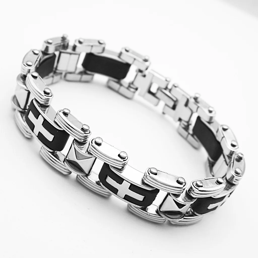 Новая обувь с перекрестной силиконовый гелевый браслет Титан Сталь