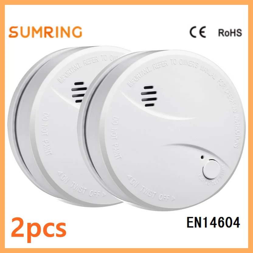 

Hot Sales Smoke Detector EN14604 10 Year Lifespan Lithium Battery Operated Independent For Home Fire Alarms