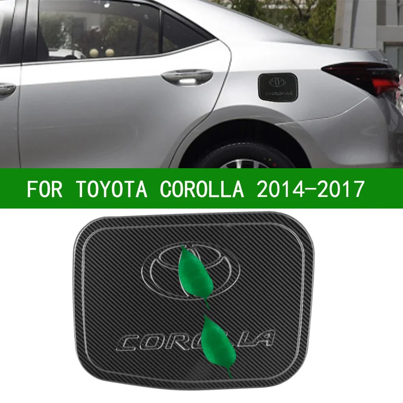

Carbon fiber pattern stainless steel fuel tank cap cover trim for Toyota Corolla E170 2014-2017 2015 2016