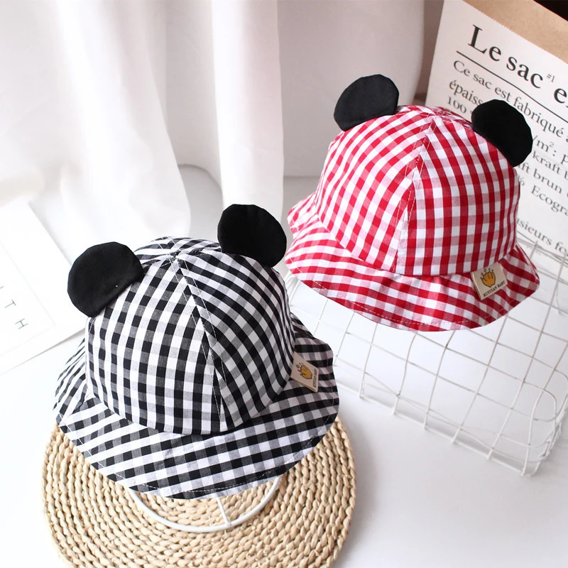 Милая детская шапка с ушками панды Мягкая хлопковая кепка для защиты от солнца