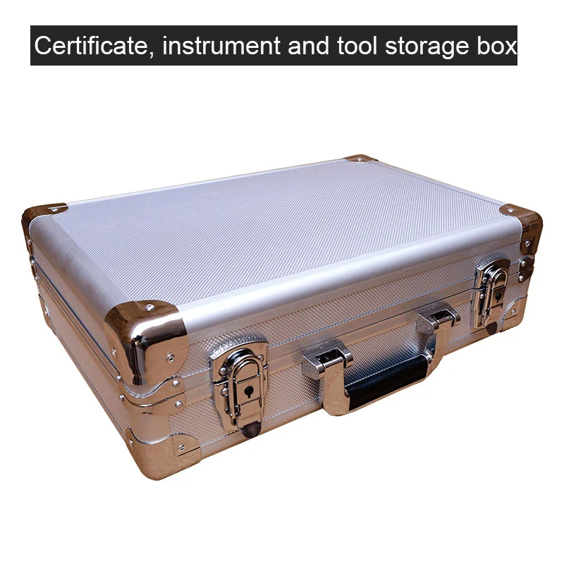 Большой ящик для инструментов из серебристого алюминиевого сплава с паролем